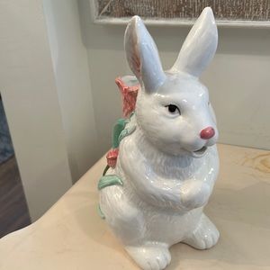 Easter Rabbit Bunny Tulips Spring Pitcher Ceramic Kung Shin Co